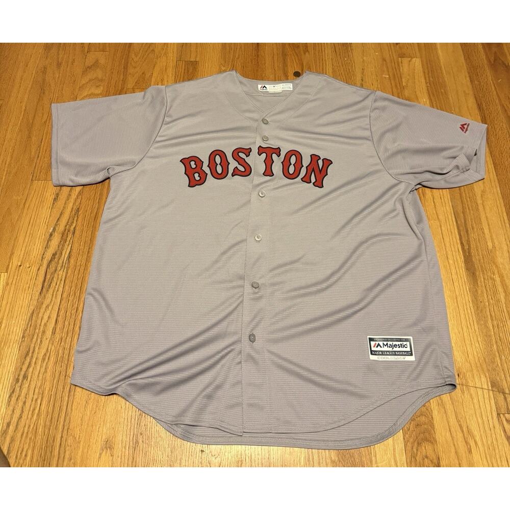 Boston Red Sox Baseball Majestic Cool Base Blank Jersey Gray Men’s Sz 2XL